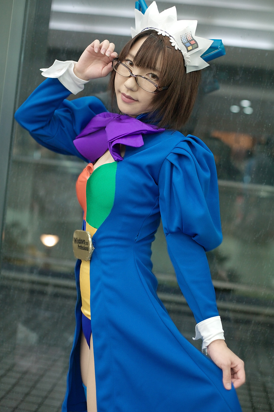 2k-tan, os-tan, highres, photo (medium), tagme, cosplay, glasses