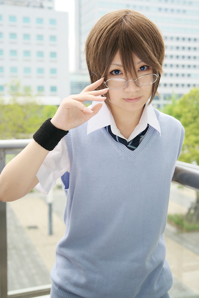 character request, highres, photo (medium), source request, cosplay, glasses, momoneko haru