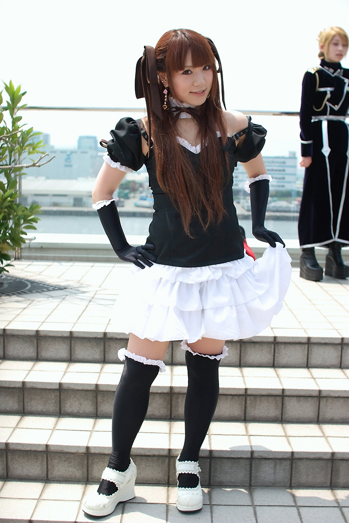 neon genesis evangelion, photo (medium), bustier, cosplay, elbow gloves, frills, gloves, hair ribbon, hatsuki hisame, lingerie, ribbon, souryuu asuka langley (cosplay), thighhighs, twintails, underwear