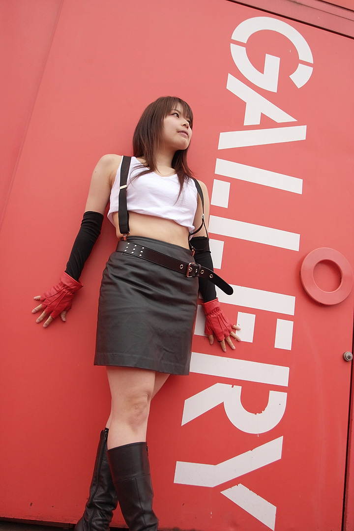 tifa lockhart, final fantasy, final fantasy vii, photo (medium), boots, cosplay, gloves, hamiento hamii, suspenders, tank top