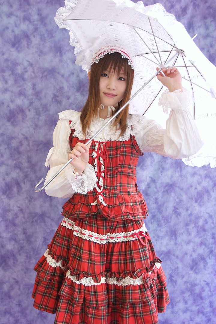 kirishiro tsukimi, character request, photo (medium), source request, bonnet, cosplay, dress, lace, umbrella