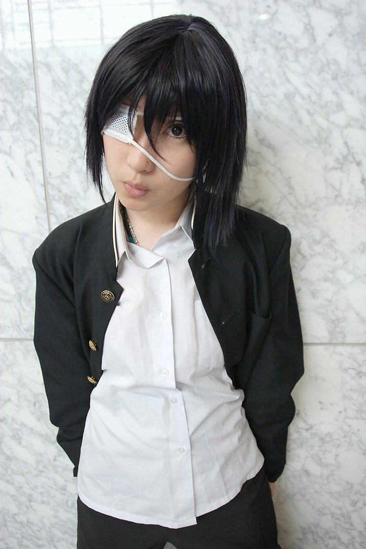 kurosaki shihomu, wanijima akito, air gear, photo (medium), cosplay, eyepatch, school uniform, serafuku