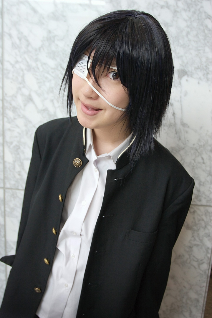 kurosaki shihomu, wanijima akito, air gear, photo (medium), cosplay, eyepatch, school uniform, serafuku