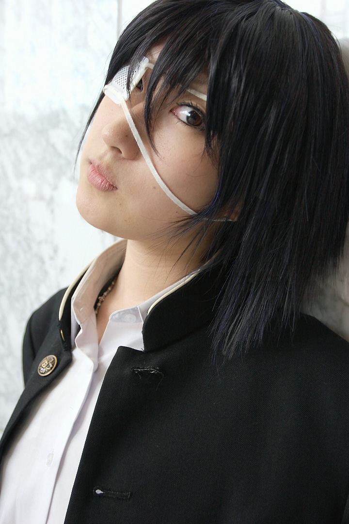 kurosaki shihomu, wanijima akito, air gear, photo (medium), cosplay, eyepatch, school uniform, serafuku