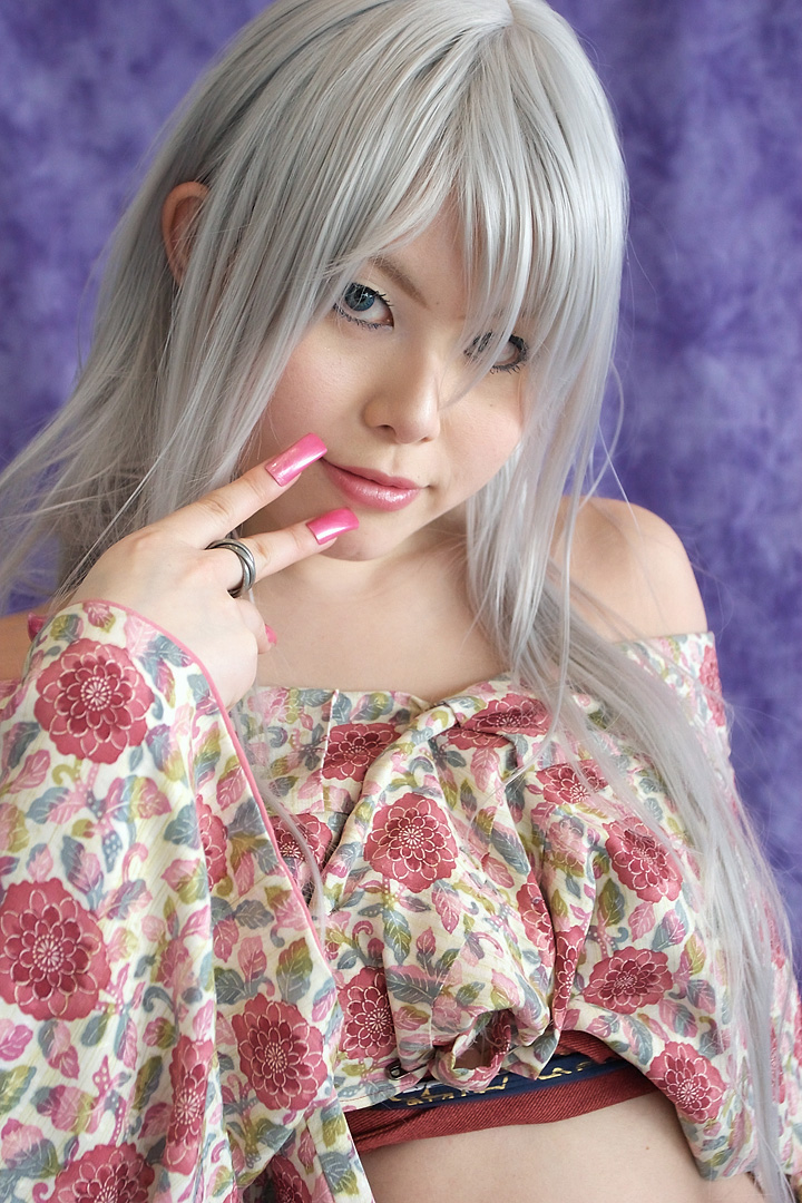 takizawa kazuya, natsume maya, tenjou tenge, silver hair, photo (medium), cosplay, midriff