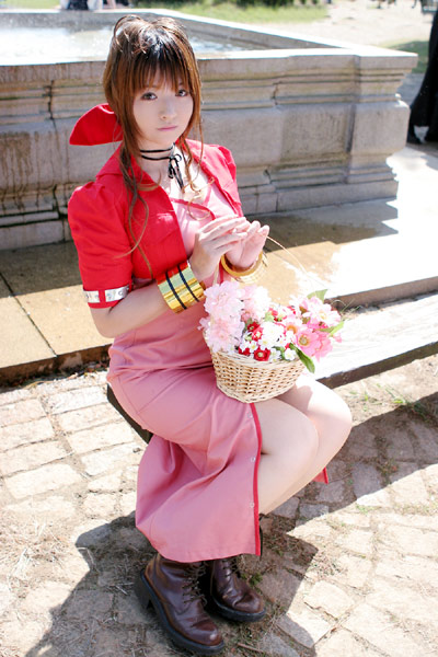 mizuhara arisa, aerith gainsborough, final fantasy, final fantasy vii, photo (medium), cosplay
