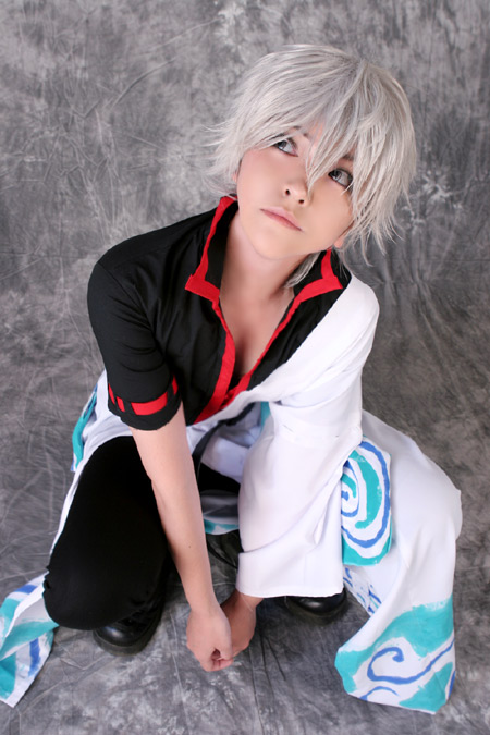 mizuhara arisa, sakata gintoki, gintama, silver hair, photo (medium), cosplay