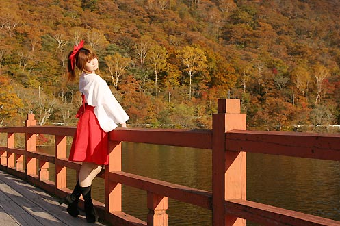 mizuhara arisa, kurusugawa himeko, kannazuki no miko, lowres, photo (medium), cosplay, japanese clothes, miko