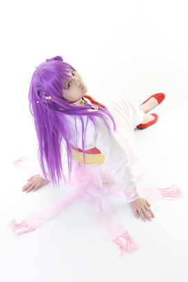mizuhara arisa, shampoo (ranma 1/2), ranma 1/2, lowres, photo (medium), cosplay, looking back, sitting