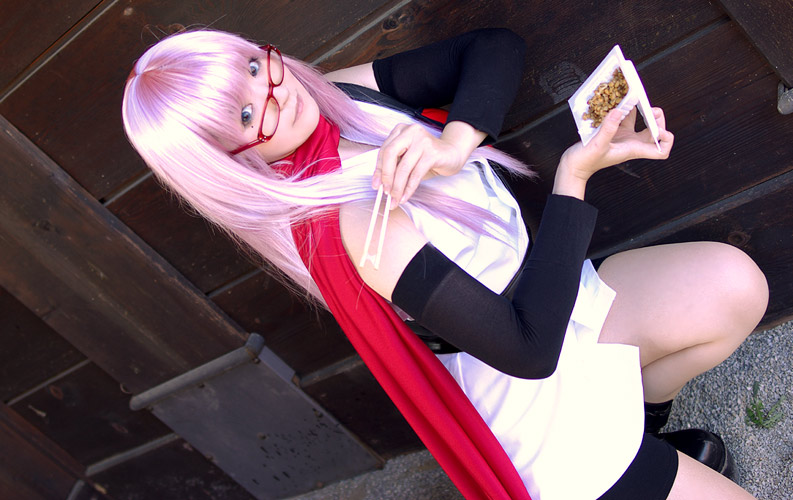 mizuhara arisa, sarutobi ayame, gintama, photo (medium), cosplay, purple hair