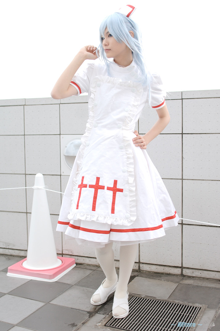 kouno tooru, princess princess, photo (medium), apron, blue hair, cosplay, kouzuki suzuka, nurse