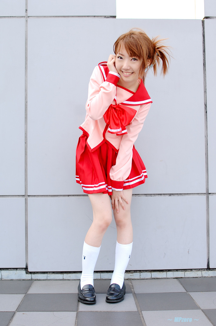 rin, sasamori karin, to heart, to heart (series), photo (medium), cosplay, school uniform, serafuku, socks