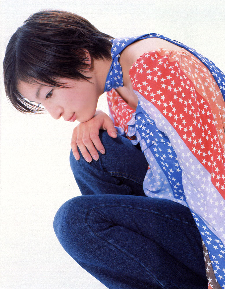 photo (medium), tagme, denim, hirosue ryoko, jeans, pants, short hair, star (symbol)