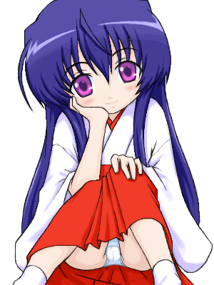 akabane kureha, night wizard, lowres, 00s, 1girl, female focus, hakama, hakama skirt, japanese clothes, miko, oekaki, red hakama, skirt, solo
