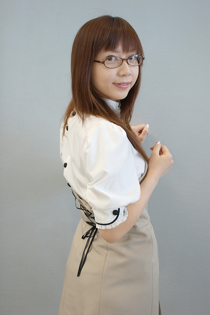 iida akino, wwish, photo (medium), cosplay, fukamachi himari, glasses, school uniform, serafuku