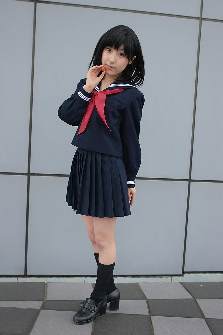 awatsuki anzu, toujou aya, ichigo 100%, photo (medium), cosplay, school uniform, serafuku, socks
