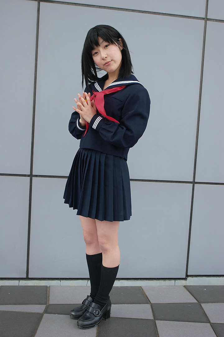 awatsuki anzu, toujou aya, ichigo 100%, photo (medium), cosplay, school uniform, serafuku, socks