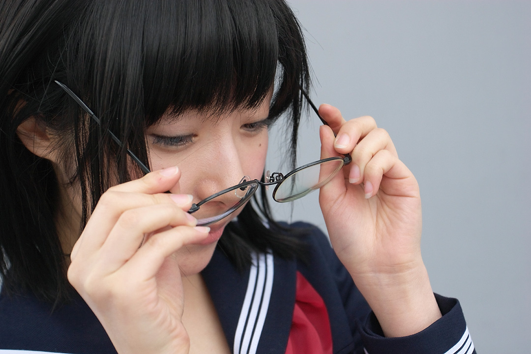 awatsuki anzu, toujou aya, ichigo 100%, photo (medium), cosplay, glasses, school uniform, serafuku