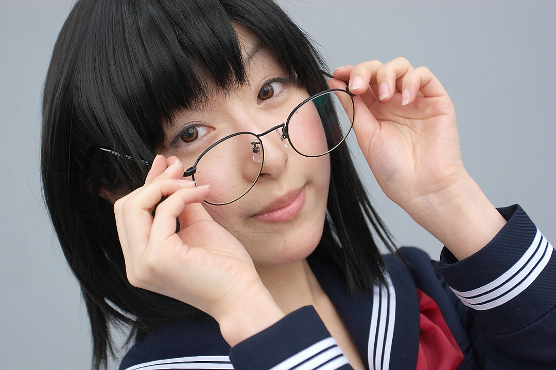 awatsuki anzu, toujou aya, ichigo 100%, photo (medium), cosplay, glasses, school uniform, serafuku
