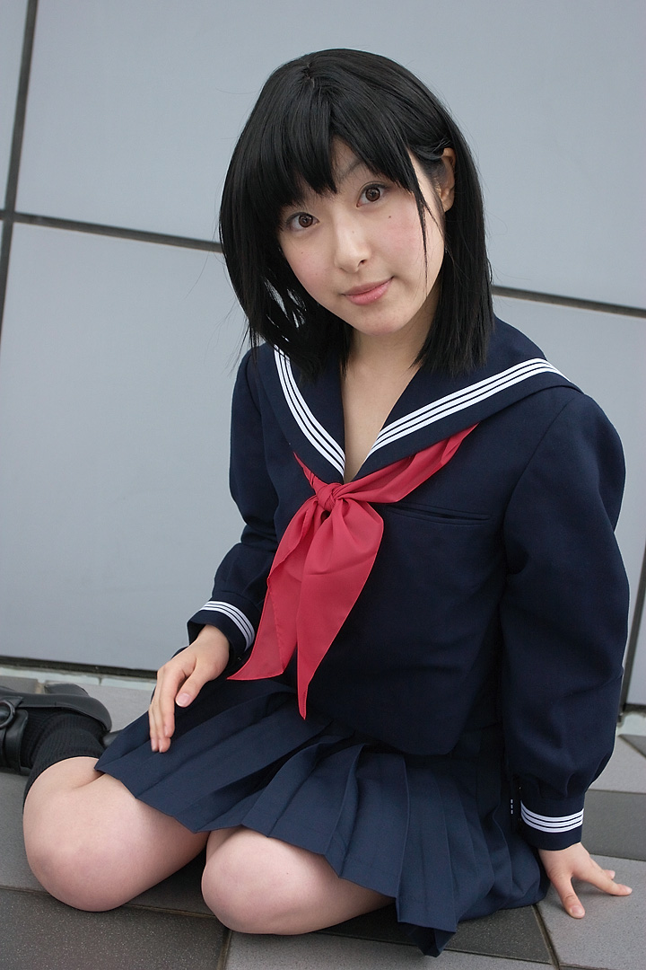 awatsuki anzu, toujou aya, ichigo 100%, photo (medium), cosplay, school uniform, serafuku, socks