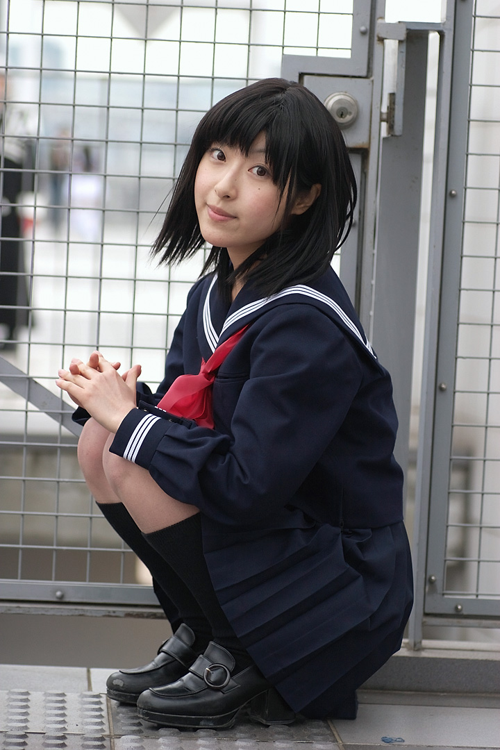 awatsuki anzu, toujou aya, ichigo 100%, photo (medium), cosplay, school uniform, serafuku, socks