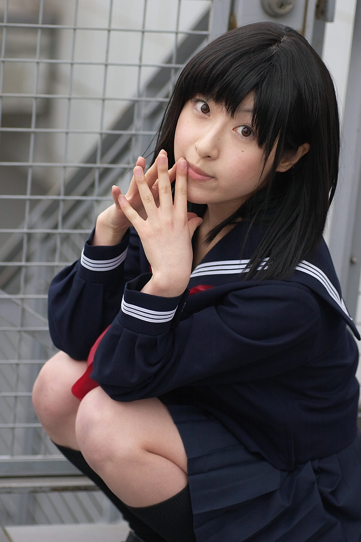 awatsuki anzu, toujou aya, ichigo 100%, photo (medium), cosplay, school uniform, serafuku, socks