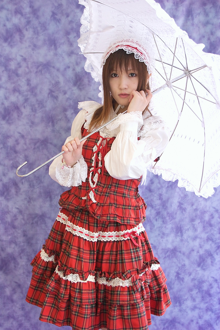 kirishiro tsukimi, character request, photo (medium), source request, bonnet, cosplay, dress, lace, umbrella