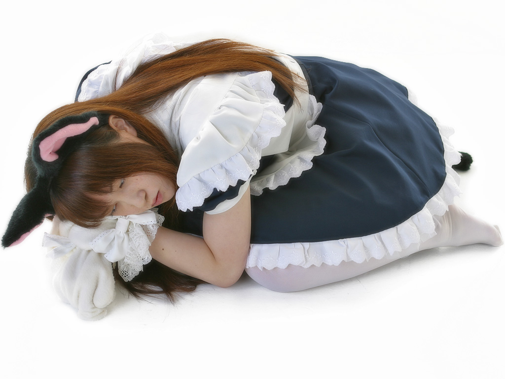 kirishiro tsukimi, character request, photo (medium), source request, animal ears, apron, cat ears, cosplay, maid, maid apron