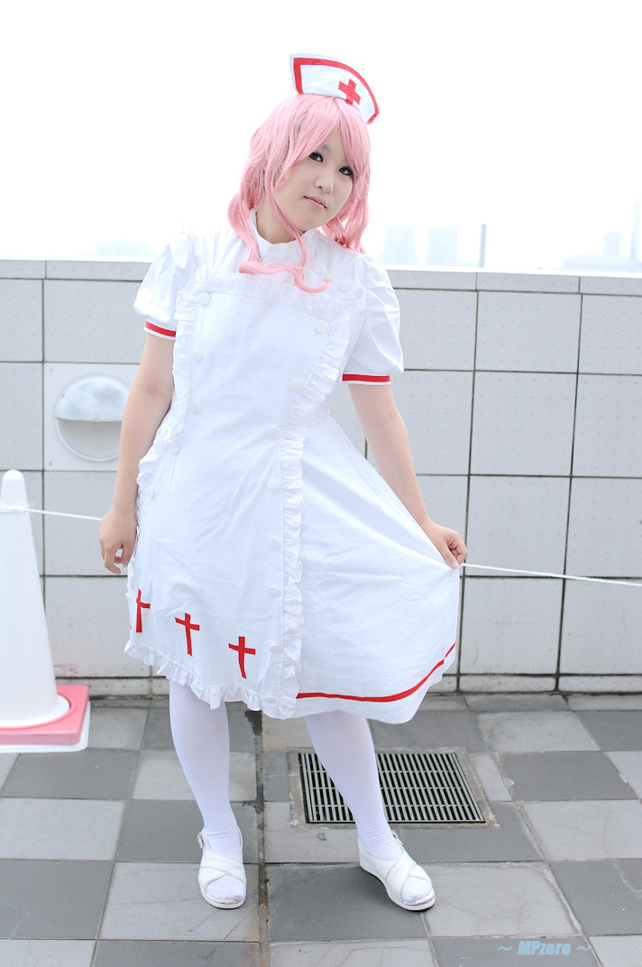 haito, yukata mikoto, princess princess, photo (medium), apron, cosplay, nurse, pink hair