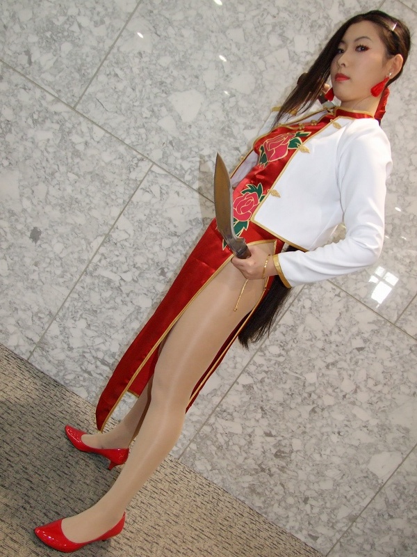 shenhua, black lagoon, photo (medium), akoda yae, asian, china dress, chinese clothes, cosplay, dress, female focus, kukri knives, legs, pantyhose