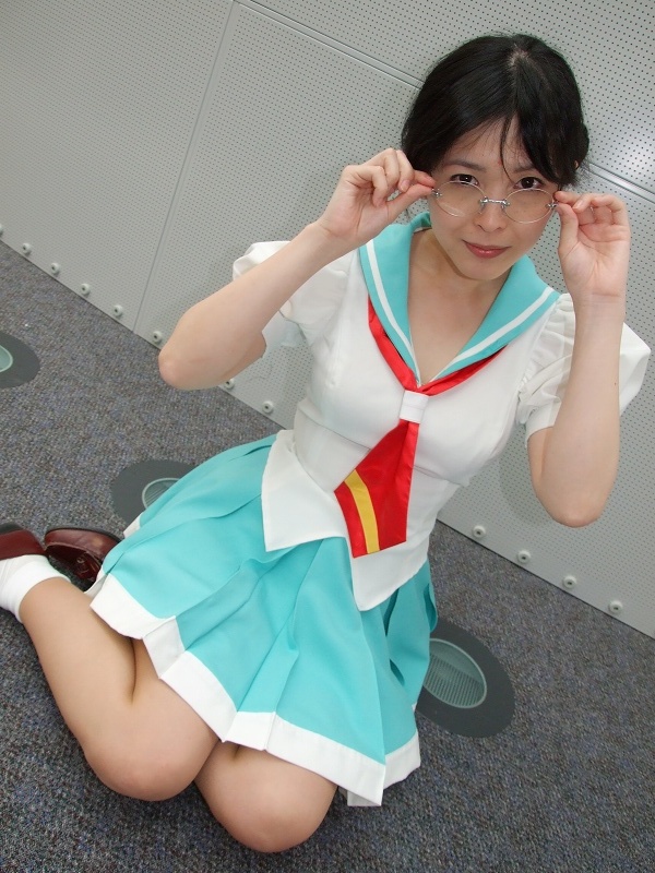 himemiya anthy, shoujo kakumei utena, photo (medium), cosplay, glasses, sachika, school uniform, serafuku, socks
