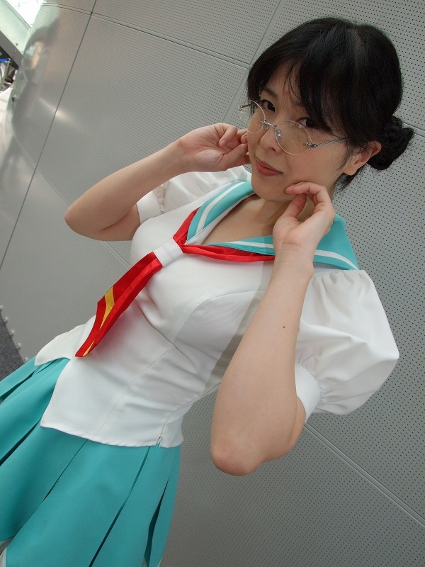 himemiya anthy, shoujo kakumei utena, photo (medium), cosplay, glasses, sachika, school uniform, serafuku