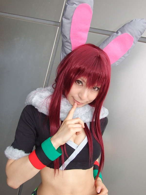 ari (model), shiwasu mina, getsumento heiki miina, photo (medium), animal ears, breasts, cleavage, cosplay, midriff, rabbit ears