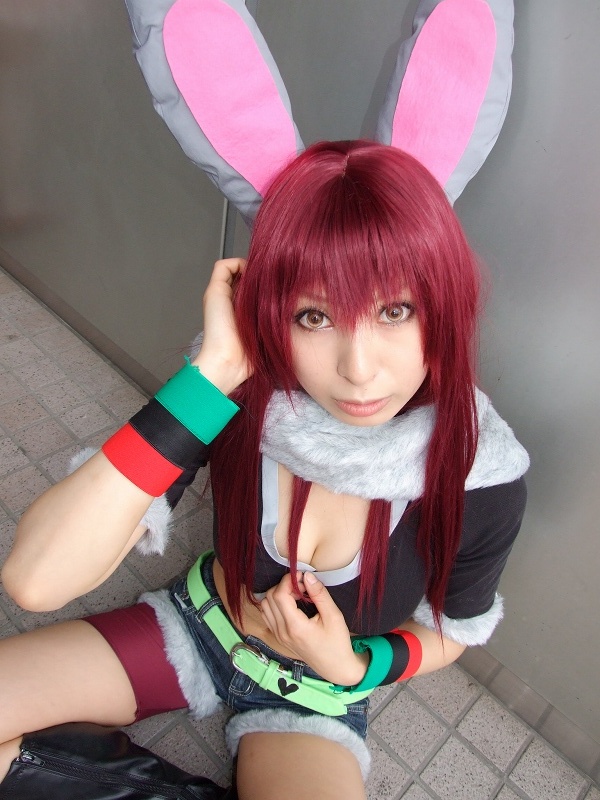 ari (model), shiwasu mina, getsumento heiki miina, photo (medium), animal ears, boots, breasts, cleavage, cosplay, cutoffs, fur trim, midriff, rabbit ears