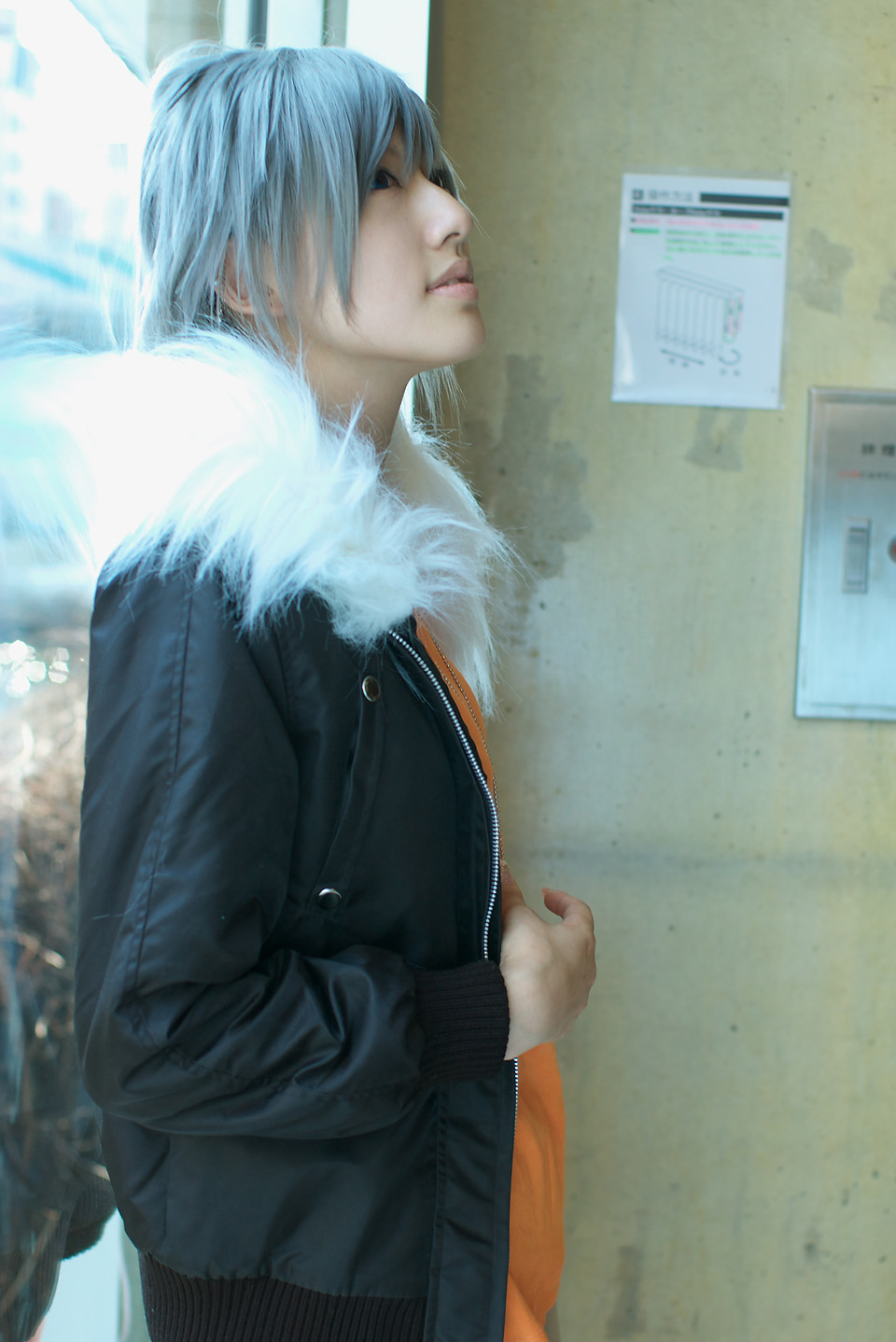 saya (cosplayer), akira (togainu no chi), togainu no chi, silver hair, highres, photo (medium), cosplay, dog tags