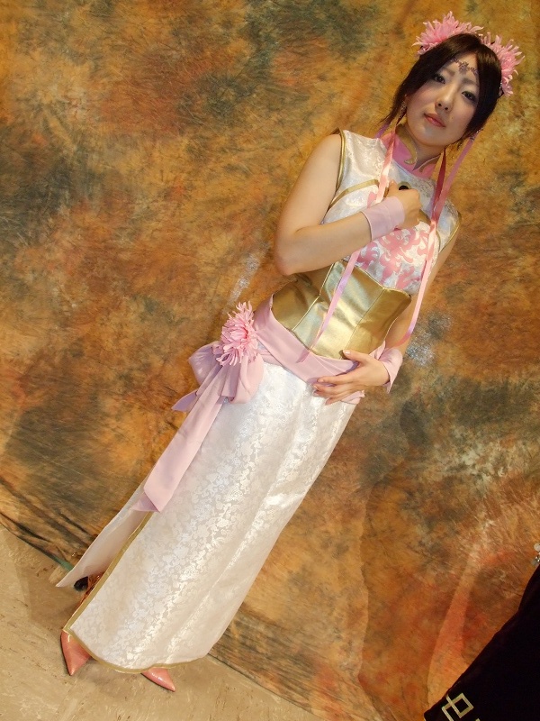 amane, diao chan, shin sangoku musou, photo (medium), china dress, chinese clothes, cosplay, dress, flower, hair ribbon, ribbon