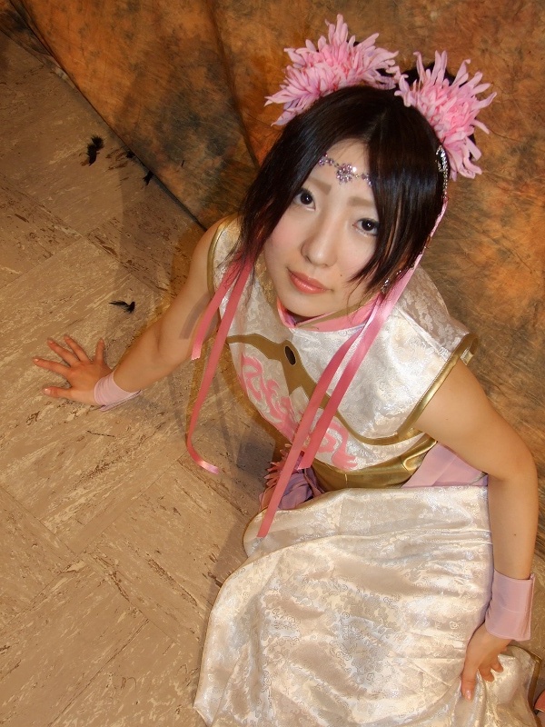 amane, diao chan, shin sangoku musou, photo (medium), china dress, chinese clothes, cosplay, dress, flower, hair ribbon, ribbon