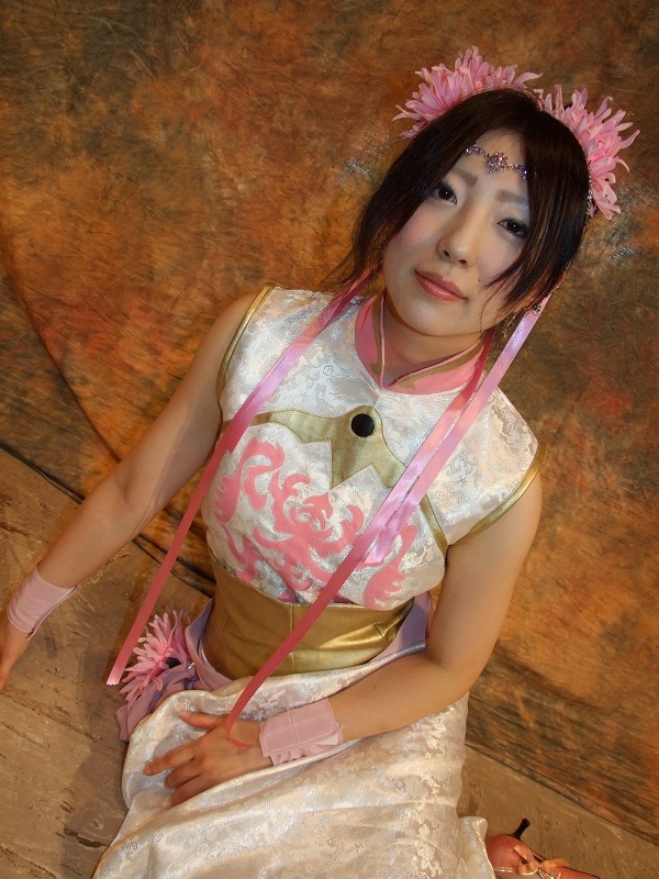 amane, diao chan, shin sangoku musou, photo (medium), china dress, chinese clothes, cosplay, dress, flower, hair ribbon, ribbon