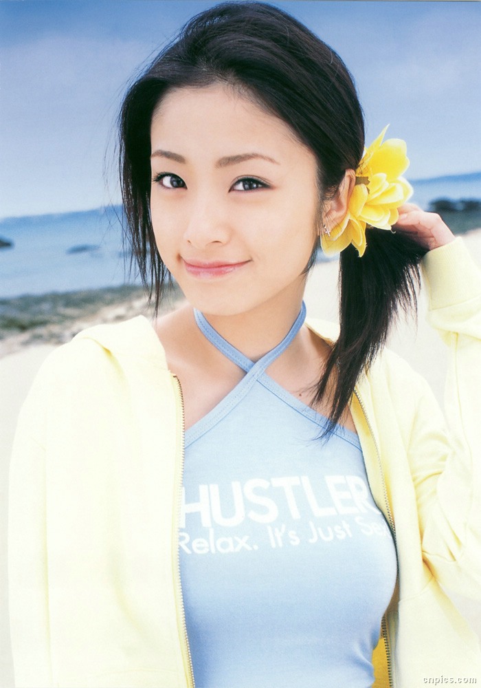 ueto aya, photo (medium), beach, flower, hood, hoodie