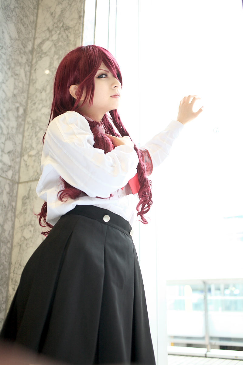 kirijou mitsuru, atlus, persona, persona 3, highres, photo (medium), armband, cosplay, kaminariko, red hair, school uniform, serafuku