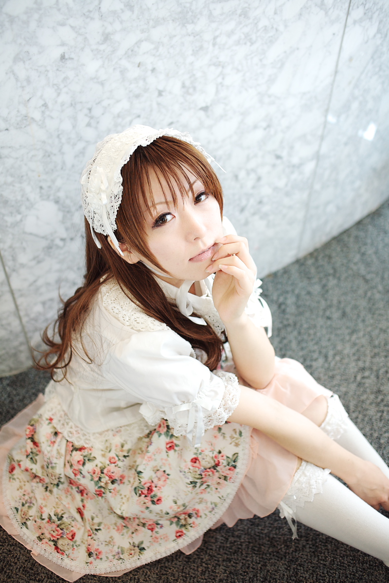 tatsu, highres, photo (medium), tagme, bonnet, kneehighs, lace, socks
