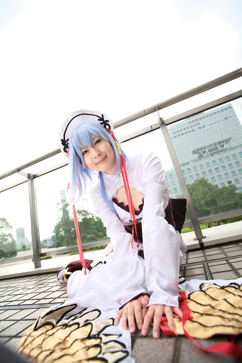 zhao yun, highres, photo (medium), blue hair, cosplay, koi hime musou, takanashi sonoko