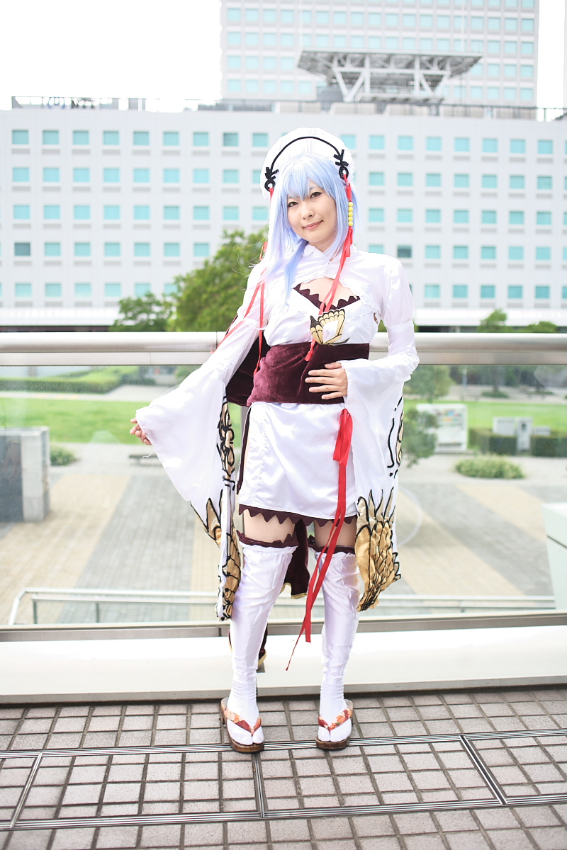 zhao yun, highres, photo (medium), cosplay, koi hime musou, sandals, takanashi sonoko, thighhighs
