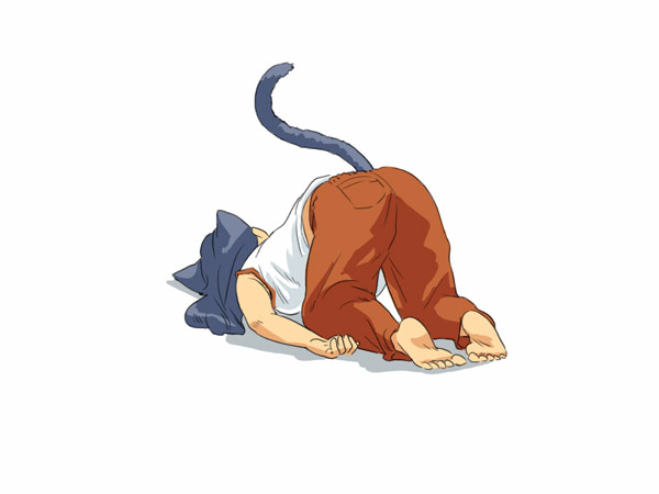 uzuinu, bad id, bad pixiv id, tagme, animal ears, barefoot, solo, tail, top-down bottom-up