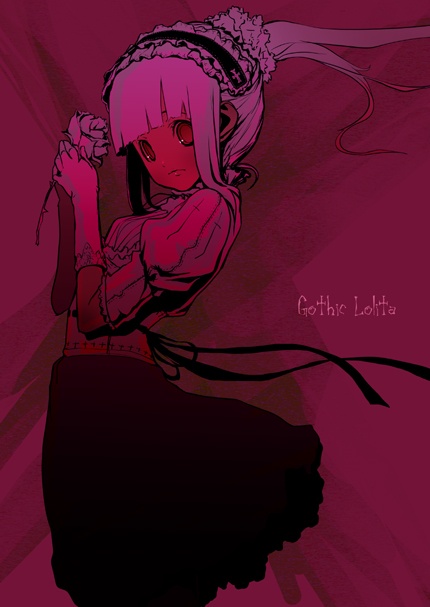 aoki shin, 1girl, female focus, gloves, goth fashion, gothic lolita, lolita fashion, solo