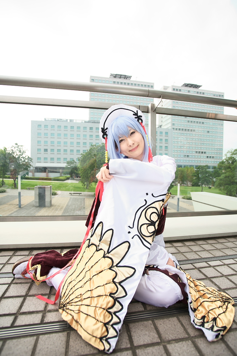 zhao yun, highres, photo (medium), cosplay, koi hime musou, sandals, takanashi sonoko, thighhighs