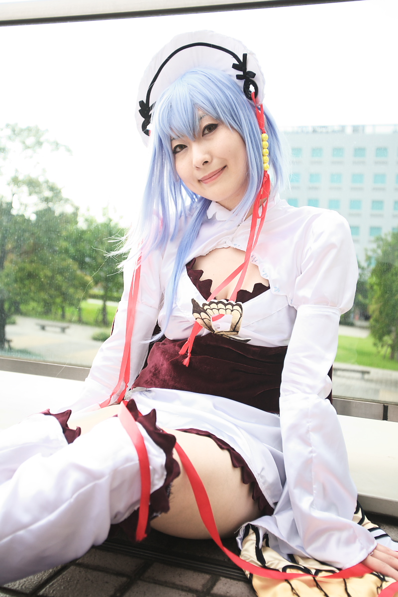 zhao yun, highres, photo (medium), cosplay, koi hime musou, takanashi sonoko, thighhighs