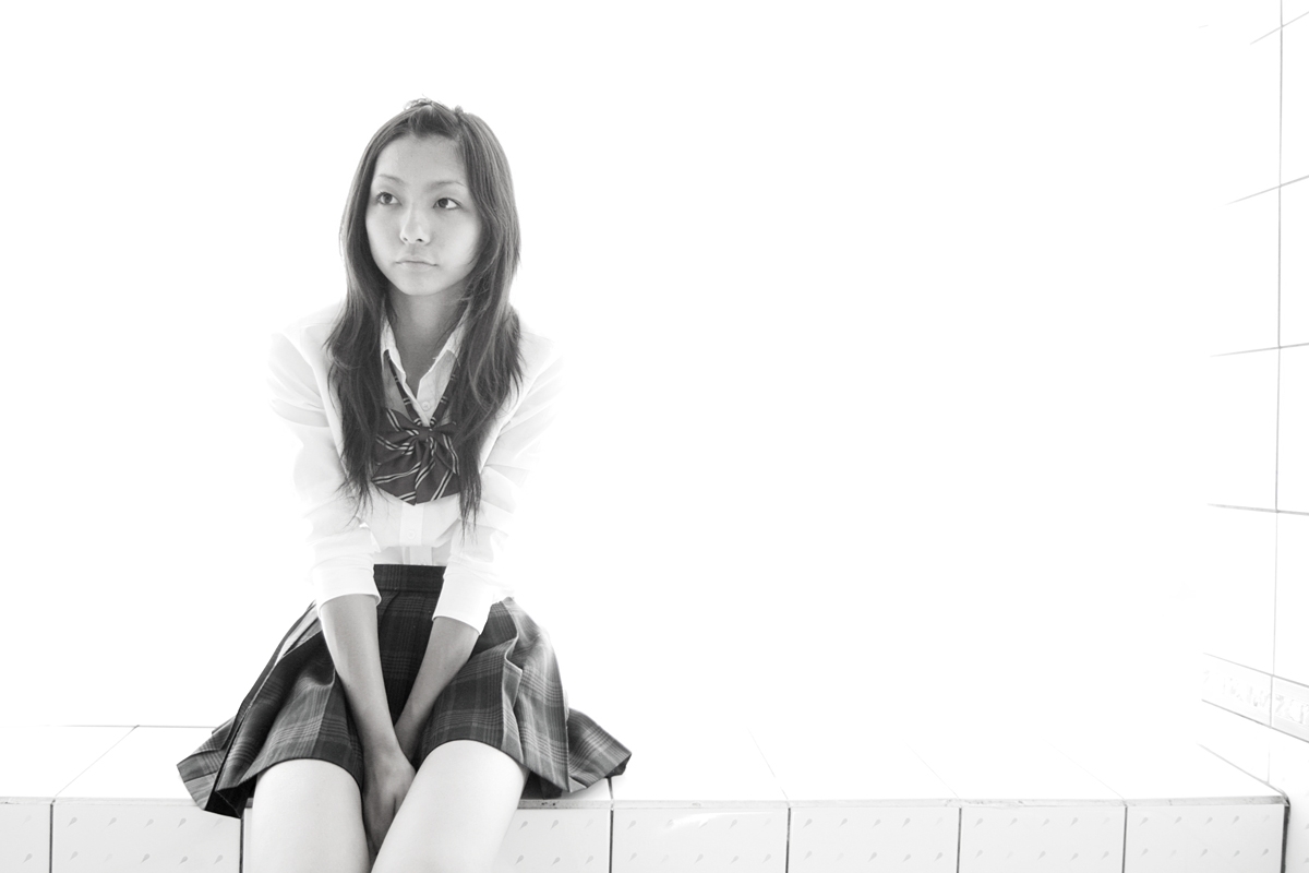 maya, photo (medium), tagme, cosplay, monochrome, school uniform, serafuku