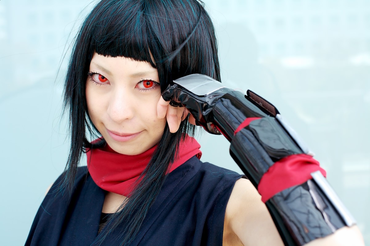 ari (model), okuzaki akira, my-hime, photo (medium), cosplay, gloves, kunai, ninja, weapon