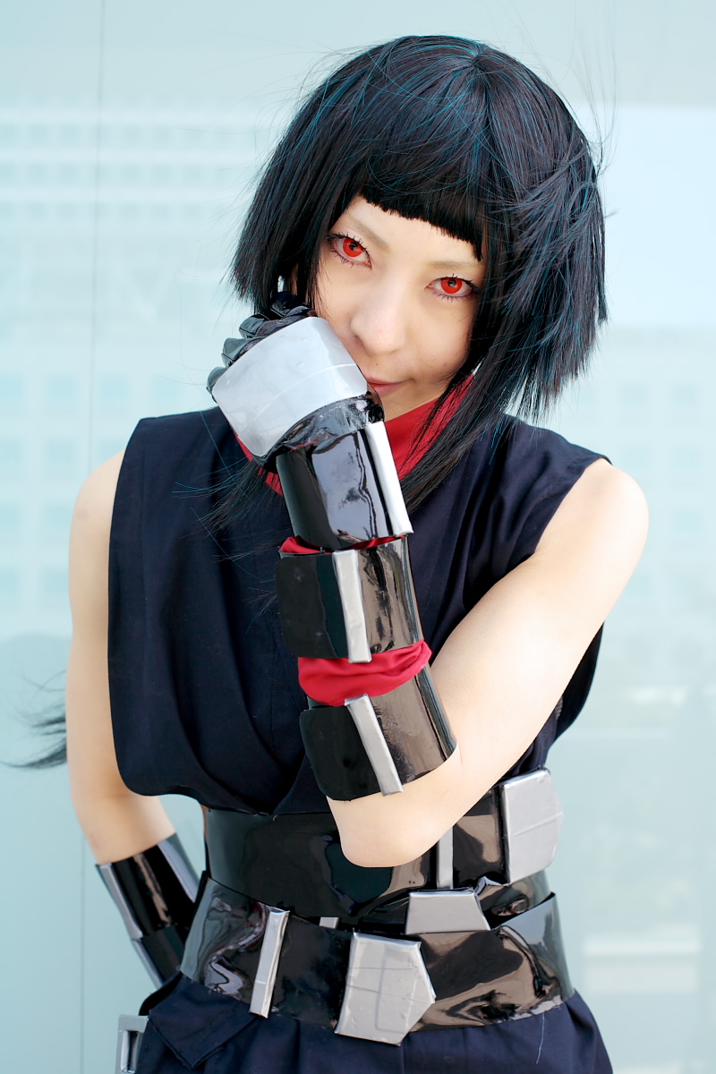 ari (model), okuzaki akira, my-hime, highres, photo (medium), cosplay, gloves, ninja